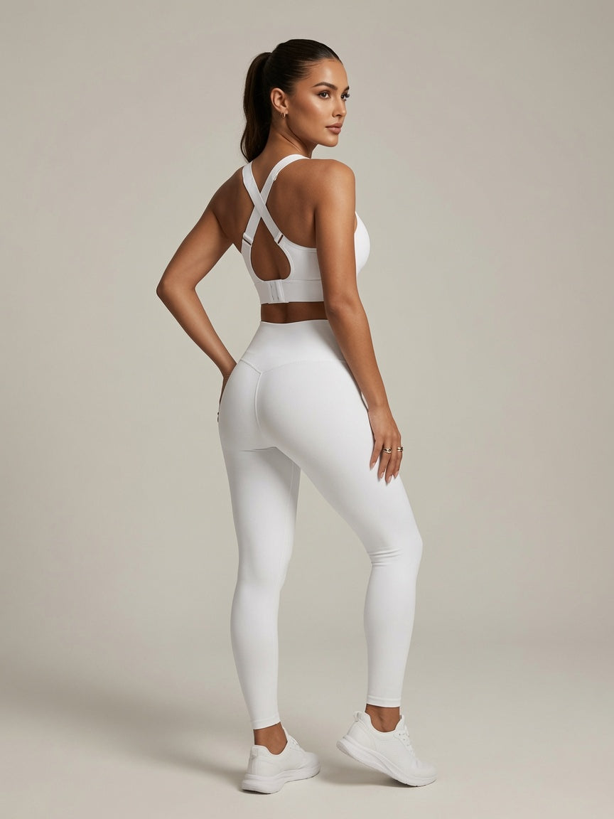 Ivory Crisscross Sports Bra