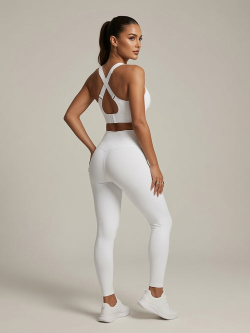 Ivory Crisscross Sports Bra