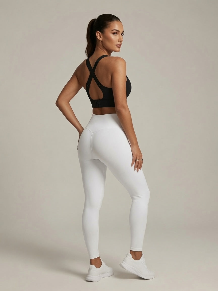 Ivory Crisscross Sports Bra