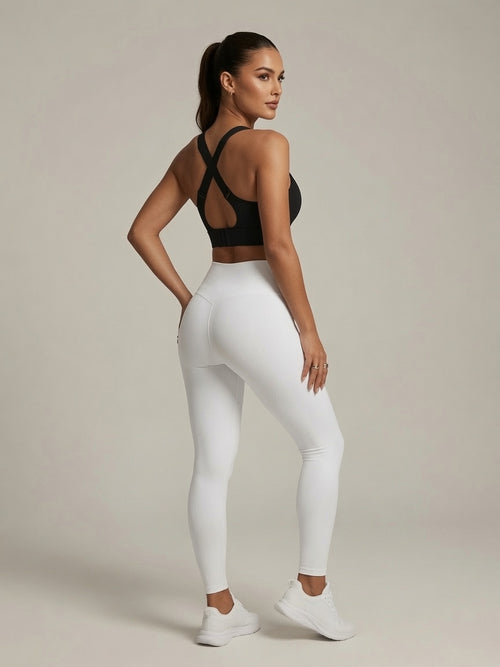 Ivory Crisscross Sports Bra