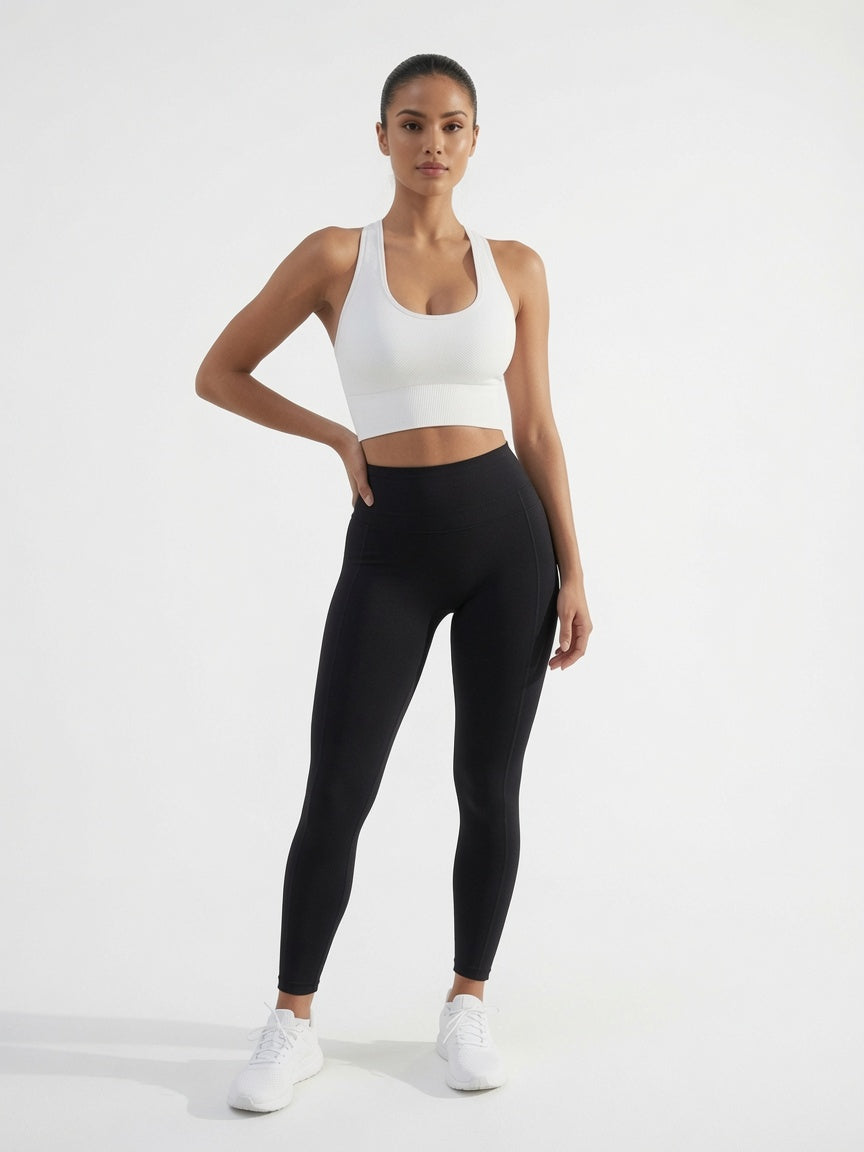 Lunar Ribbed Racerback Sports Bra